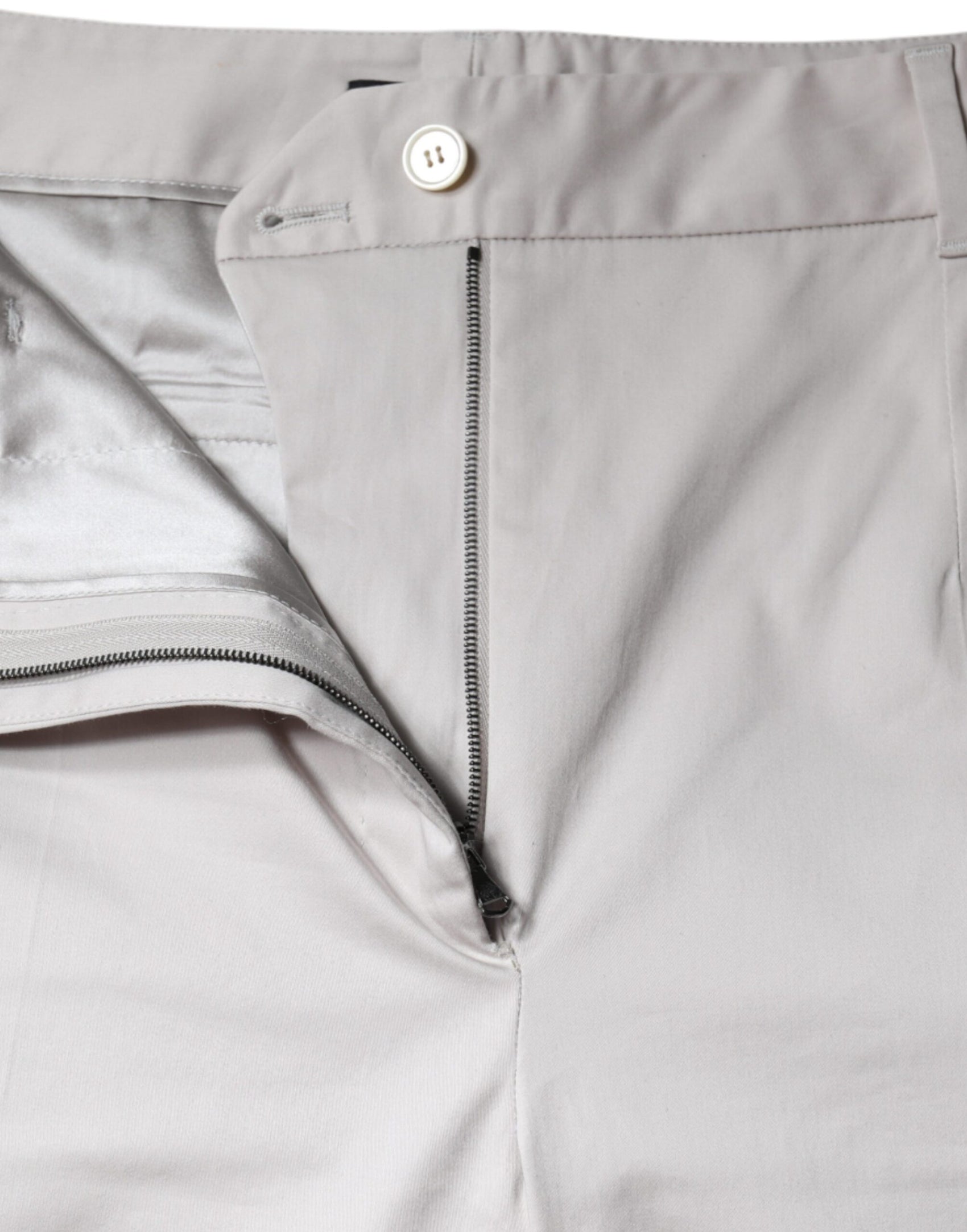 Weiße, verkürzte Skinny-Hose aus Baumwolle mit mittlerer Taille