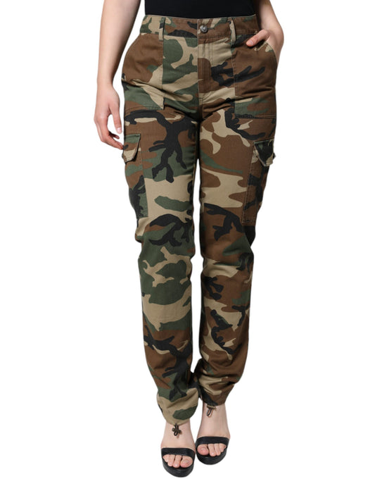 Pantaloni cargo mimetici multicolor