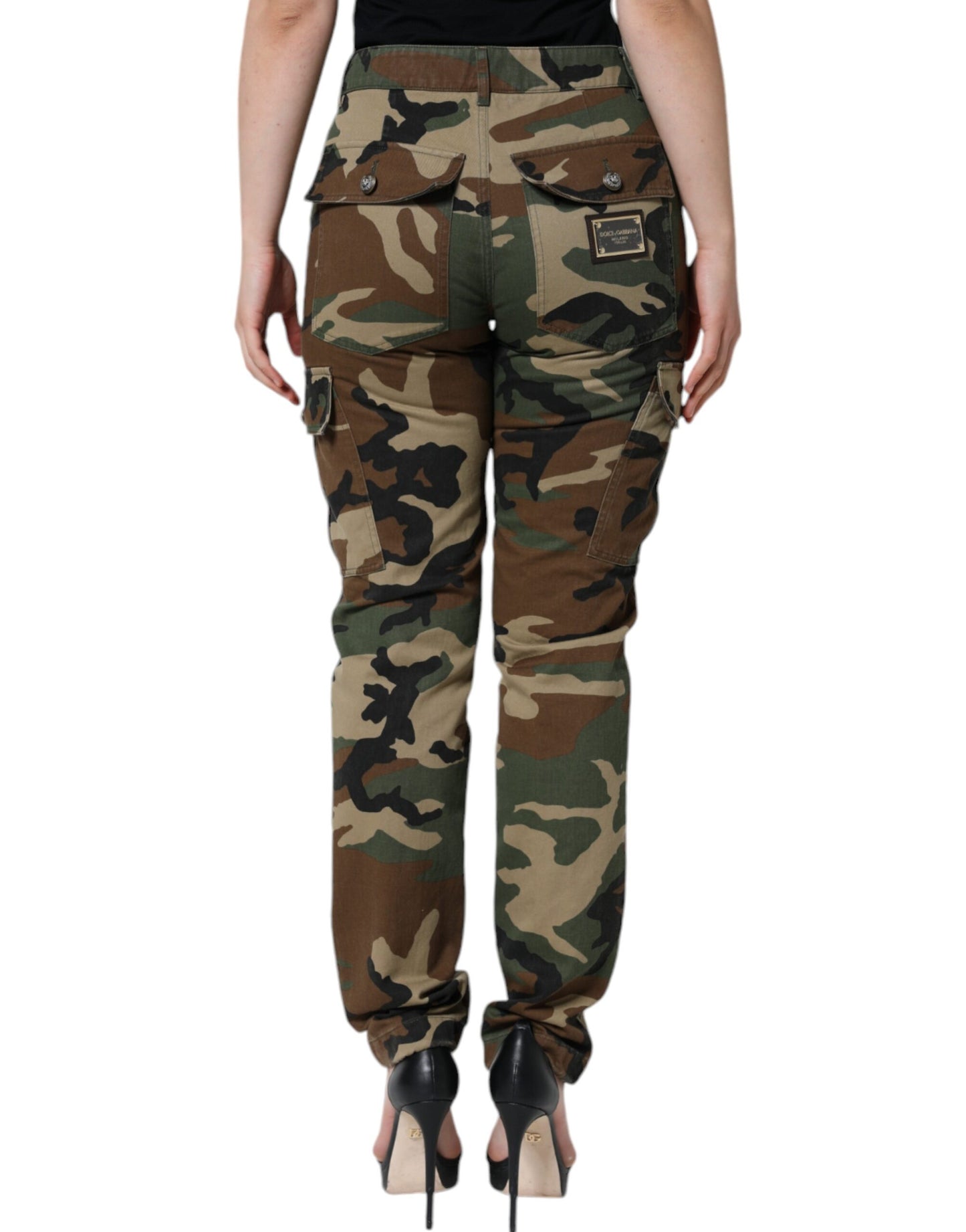 Pantaloni cargo mimetici multicolor