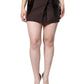 Brown Virgin Wool Mid Waist A-line Mini Skirt