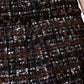 Mehrfarbiger A-Linien-Minirock aus Tartan-Tweed mit hoher Taille