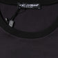 T-shirt girocollo con stampa logo in cotone nero