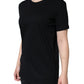 Schwarzes Kurzarm-T-Shirt aus Baumwolle mit Rundhalsausschnitt