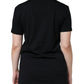 Schwarzes Kurzarm-T-Shirt aus Baumwolle mit Rundhalsausschnitt