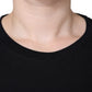 Schwarzes Kurzarm-T-Shirt aus Baumwolle mit Rundhalsausschnitt
