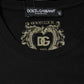 Schwarzes Kurzarm-T-Shirt aus Baumwolle mit Rundhalsausschnitt