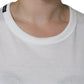 Weißes Kurzarm-T-Shirt aus Baumwolle mit Rundhalsausschnitt