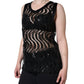 Schwarzes ärmelloses Tank-Bluse-Top mit Pailletten