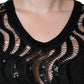 Schwarzes ärmelloses Tank-Bluse-Top mit Pailletten