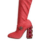 Pink Crystal Lurex Fantasy High Boots Shoes