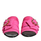 Pink Black Crystal Slides Sandals Shoes