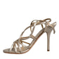 Beige Leather Stiletto Heels Sandals Shoes