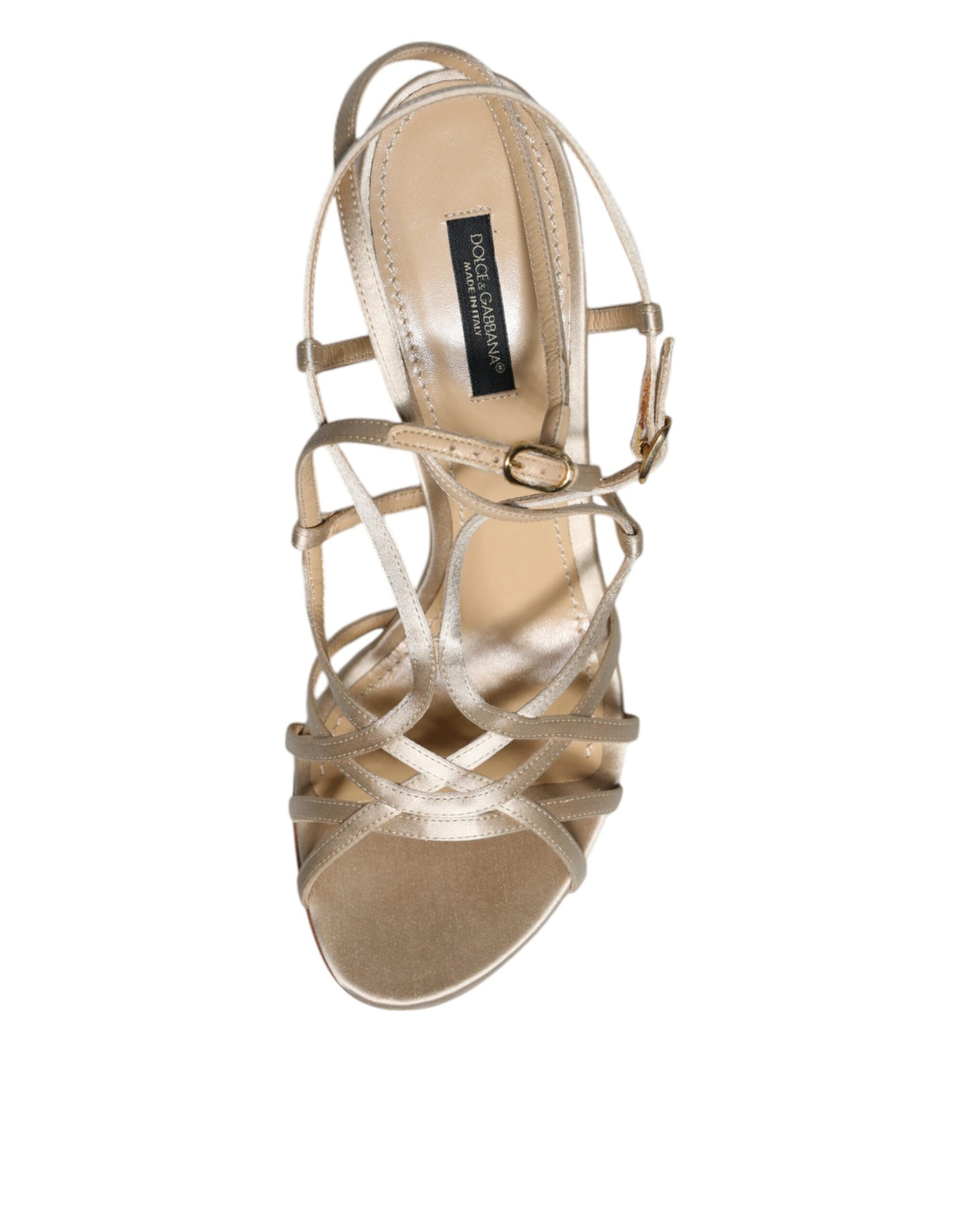 Beige Leder Stiletto Heels Sandalen Schuhe
