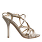 Beige Leather Stiletto Heels Sandals Shoes