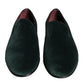 Green Velvet Slip On Loafers Flats Shoes