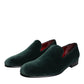 Green Velvet Slip On Loafers Flats Shoes