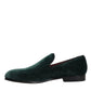 Green Velvet Slip On Loafers Flats Shoes