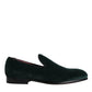 Green Velvet Slip On Loafers Flats Shoes