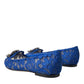 Blue Lace Crystal Ballet Flats Loafers Shoes