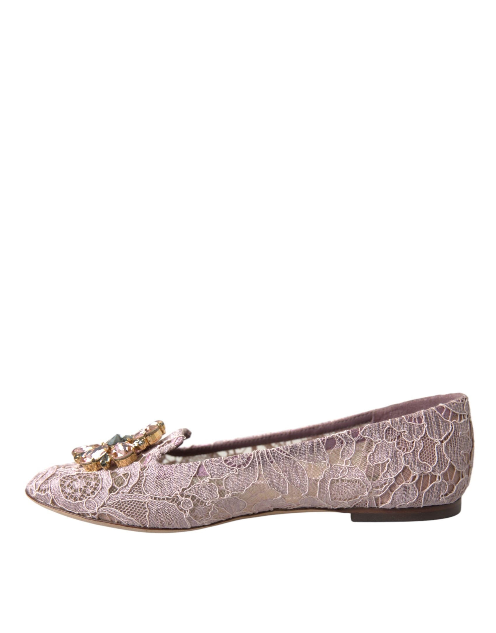 Rosa Spitze Kristall Ballerinas Loafers Schuhe