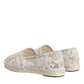 White Lace Viscose Espadrilles Flats Shoes