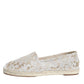 White Lace Viscose Espadrilles Flats Shoes