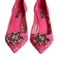 Pink Taormina Lace Crystal Heels Pumps Shoes