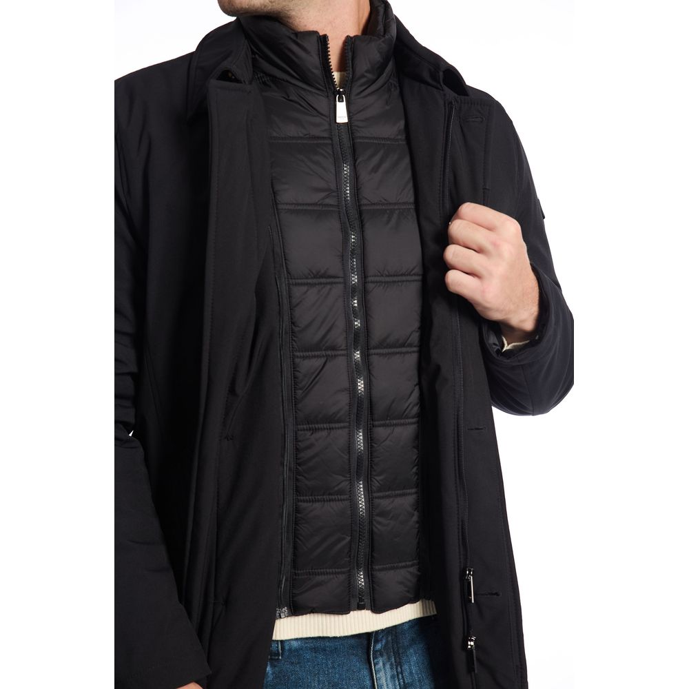 Schwarze Polyesterjacke