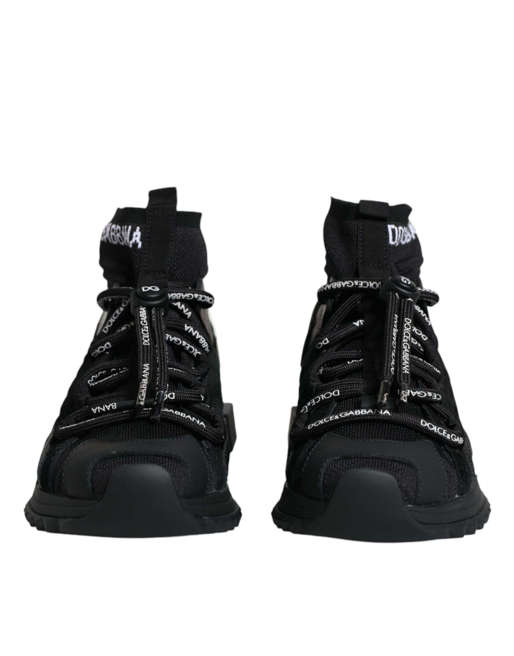 Schwarze Sorrento Socken Logo Sneakers Schuhe
