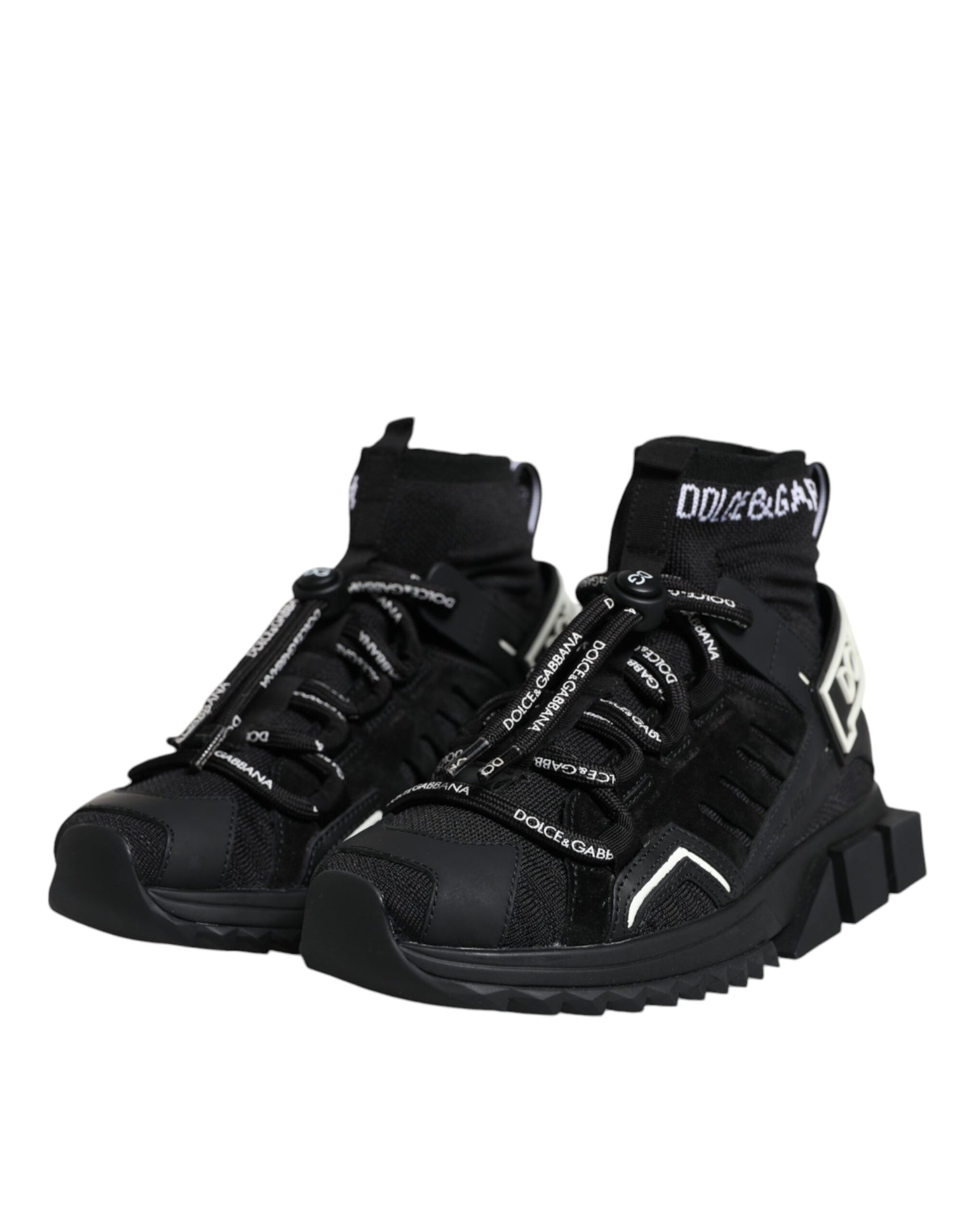 Schwarze Sorrento Socken Logo Sneakers Schuhe