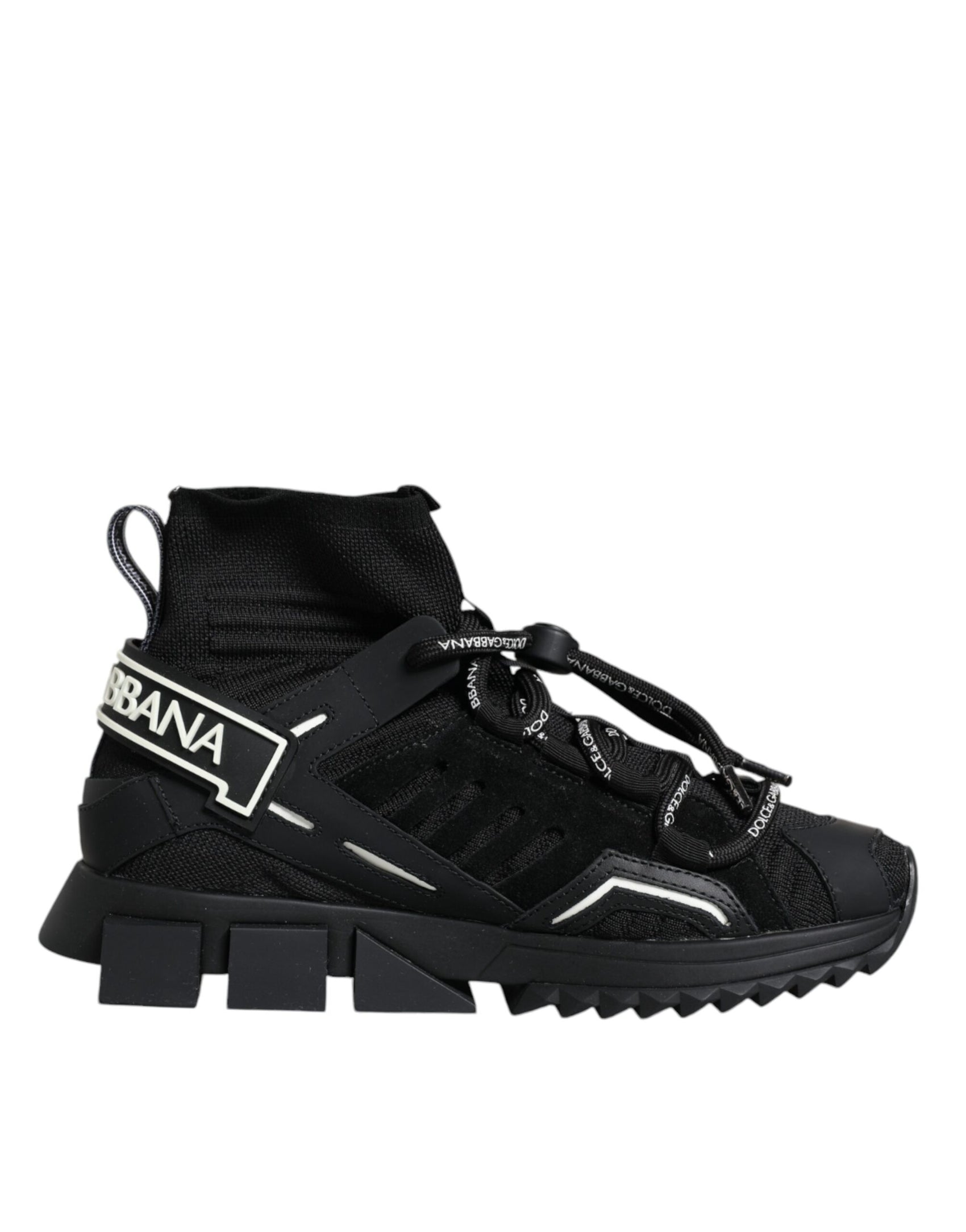Schwarze Sorrento Socken Logo Sneakers Schuhe