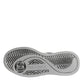 Scarpe da ginnastica basse in pelle bianca e argento