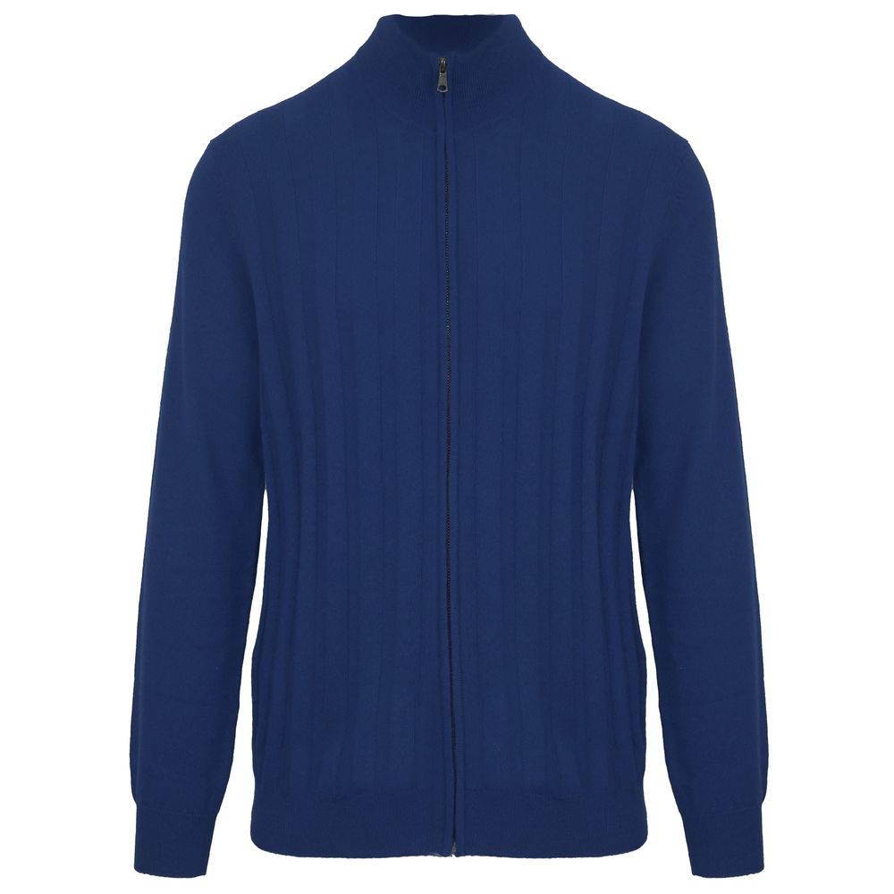 Blauer Wollpullover