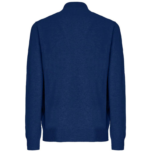 Blauer Wollpullover