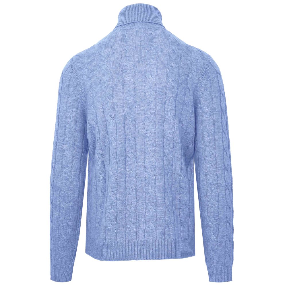 Maglione da uomo in lana azzurro chiaro