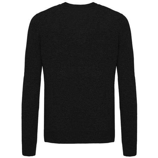 Schwarzer Wollpullover