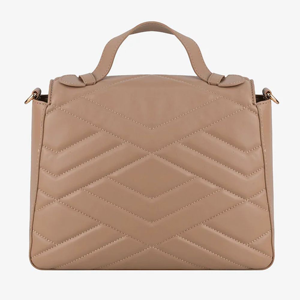 Beige Umhängetasche aus Kunstleder für Damen