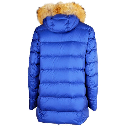 Blue Nylon Men's Down Jacket