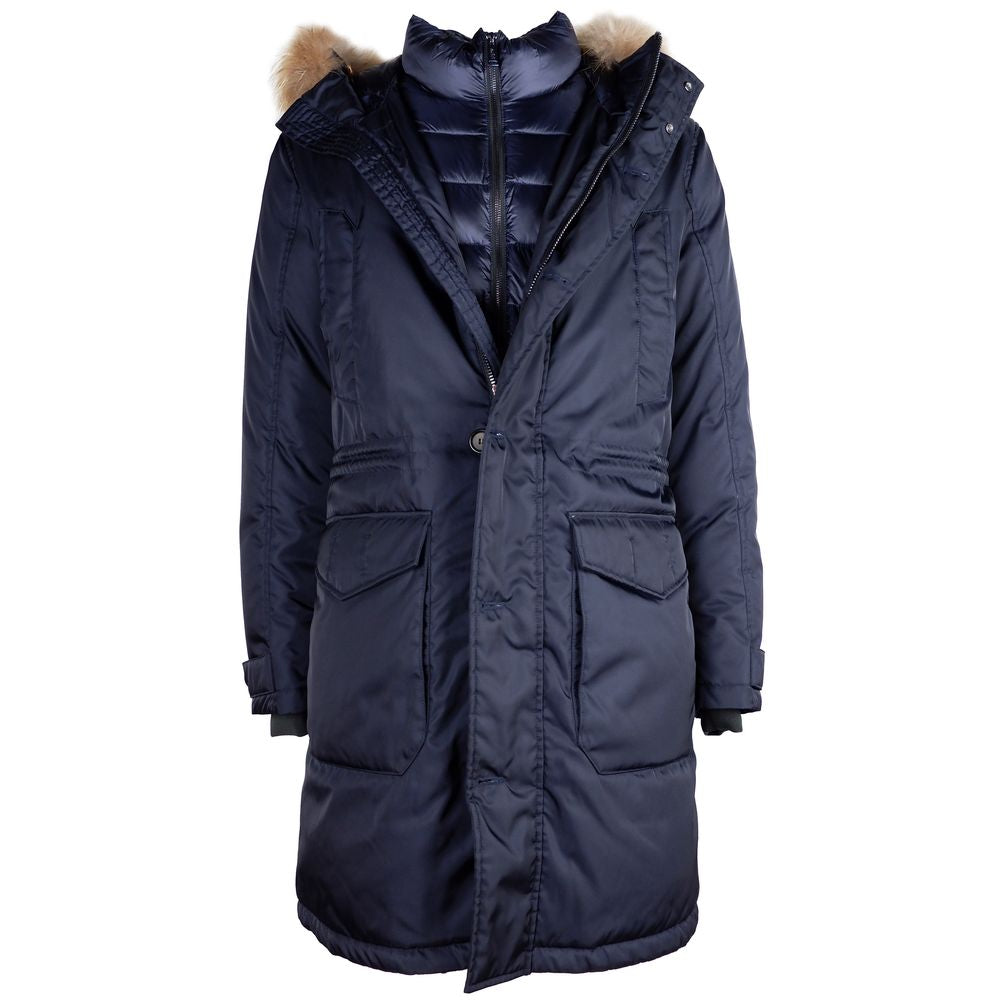 Blaue Nylon-Herrenjacke