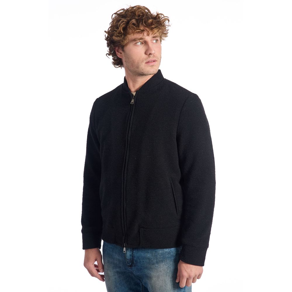 Schwarze Herrenjacke aus Wolle