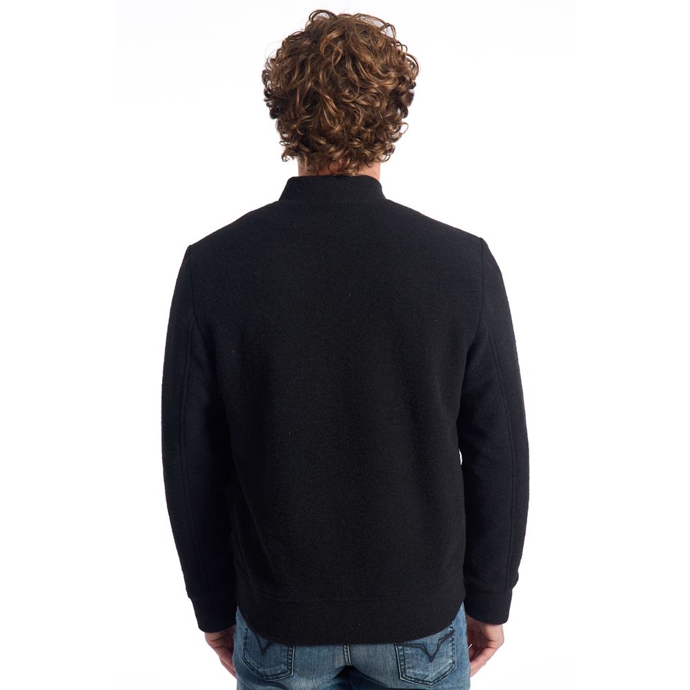 Schwarze Herrenjacke aus Wolle
