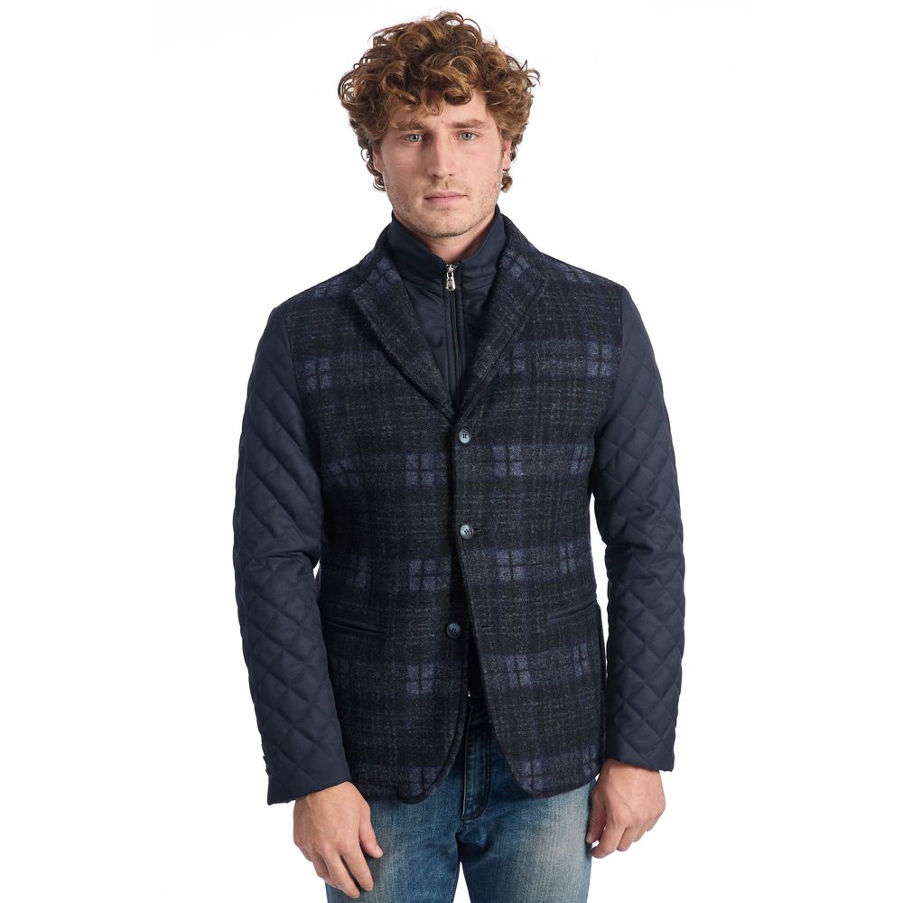 Blue Wool Men's Jacket