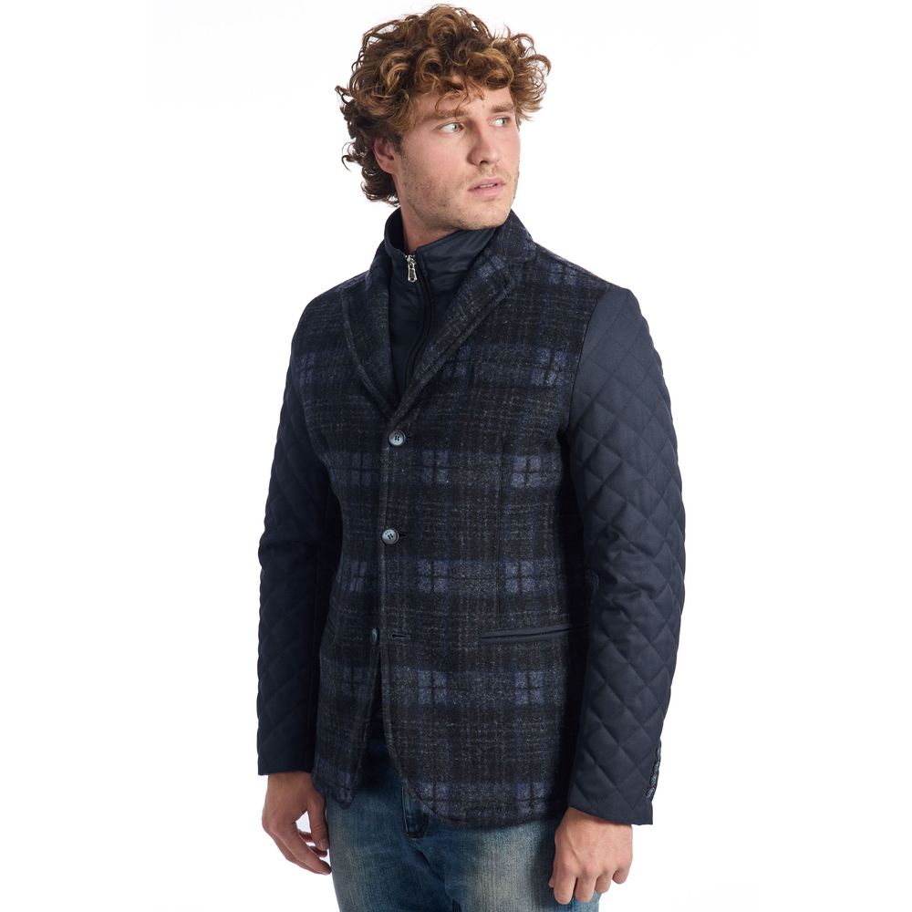 Blaue Wolljacke für Herren