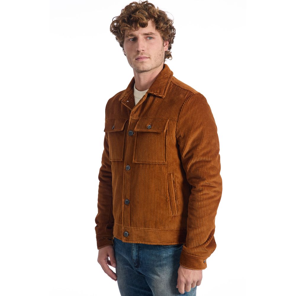 Braune Herrenjacke aus Baumwolle