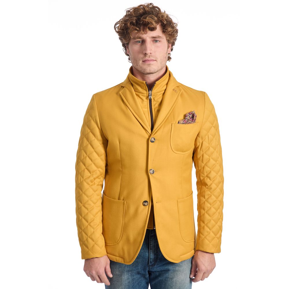 Yellow Wool Men Jacket