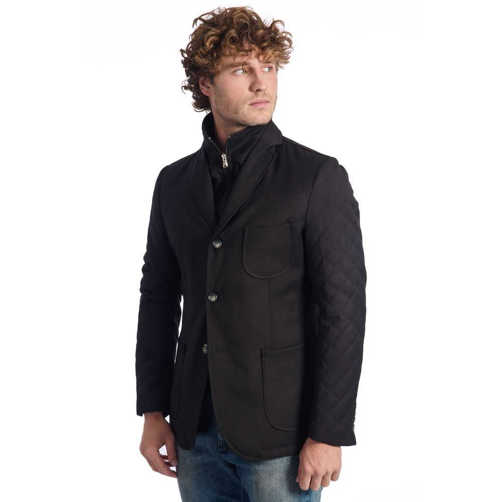 Schwarze Wolljacke für Herren