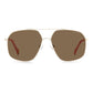 Beige Stainless Steel Sunglasses