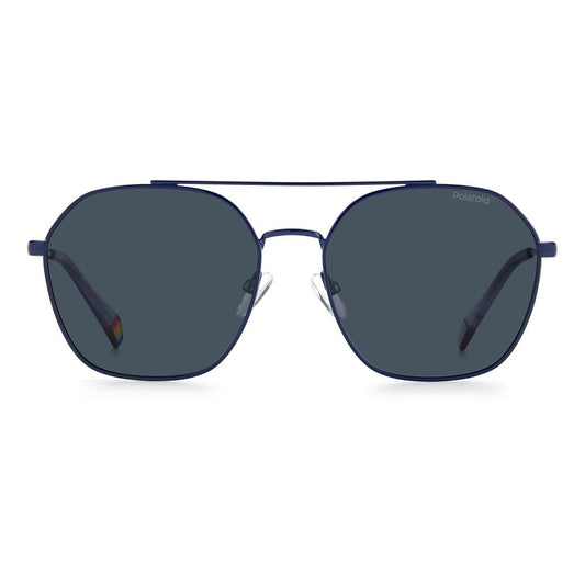 Blue Stainless Steel Sunglasses