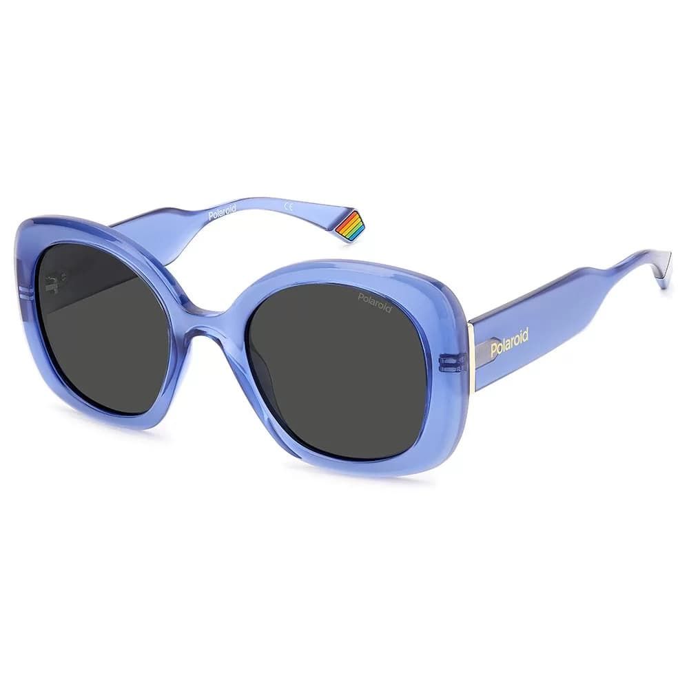 Blaue Sonnenbrille aus Metall