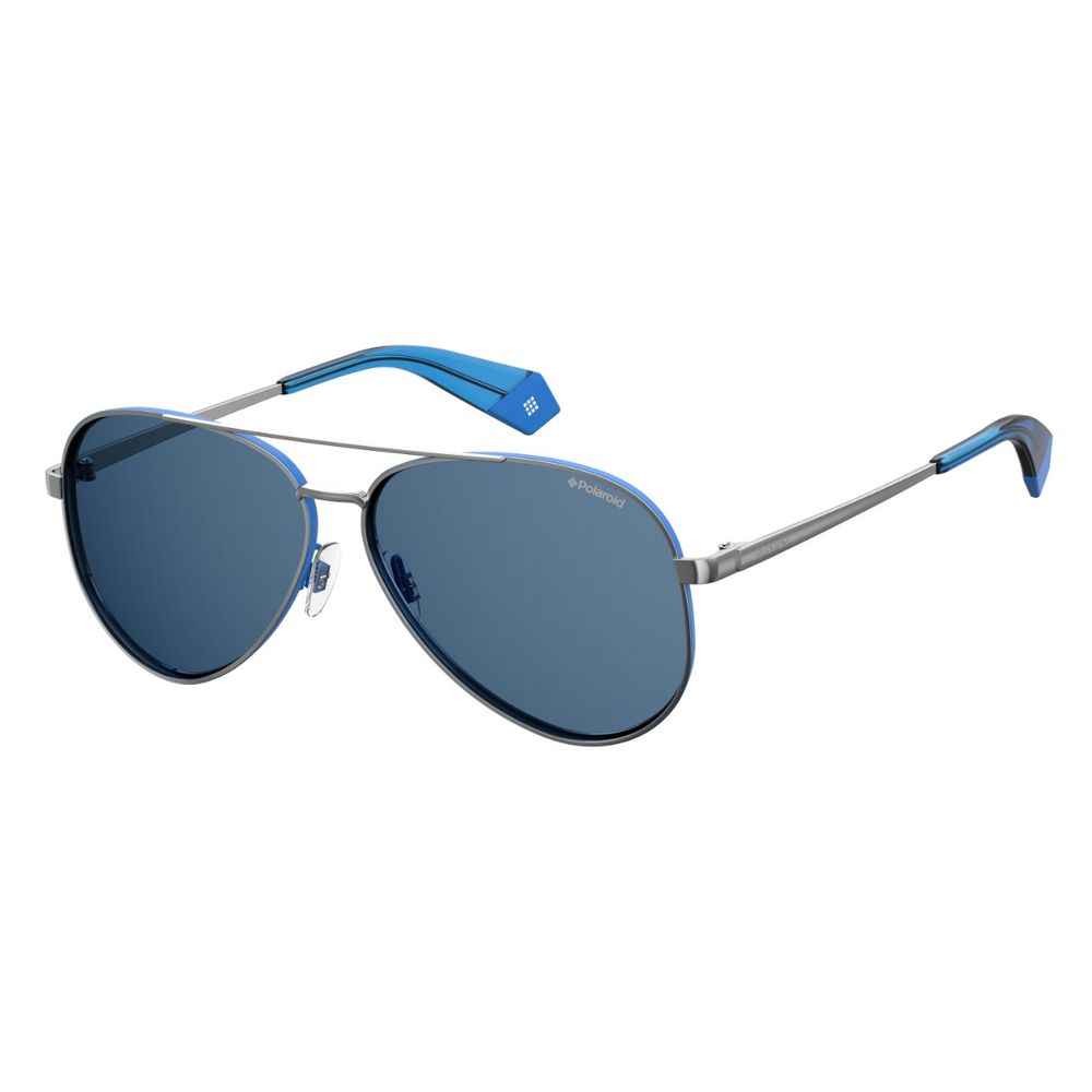 Blaue Sonnenbrille aus Metall